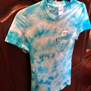 New Rip n Dip blue tie dye cat shirt. Size small